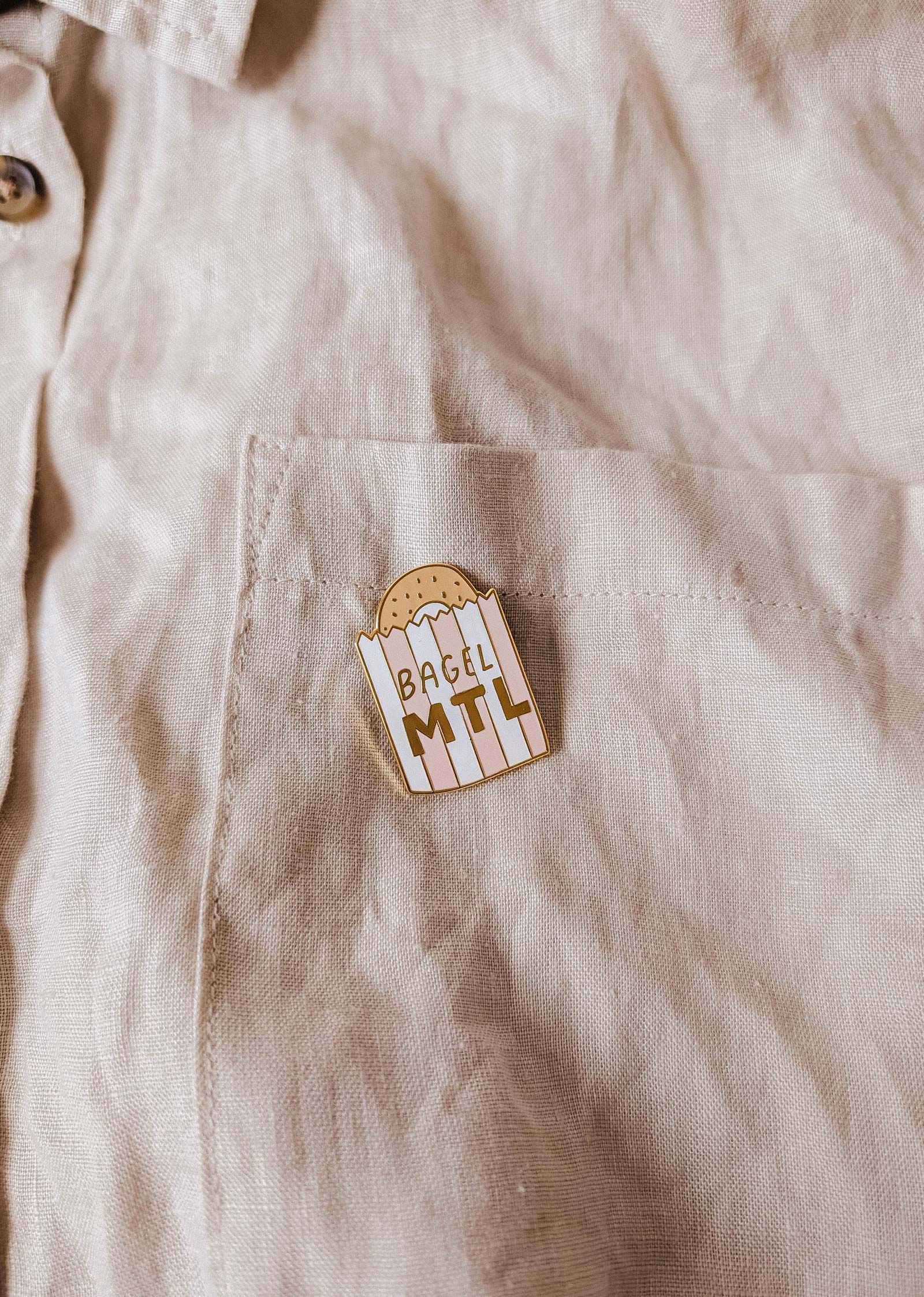 Bagel MTL Enamel Pin