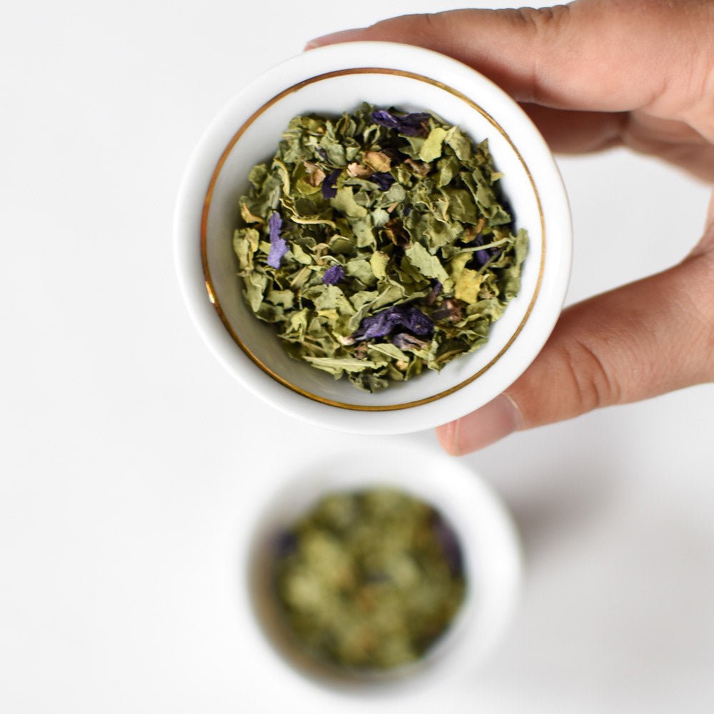 Mauve, fleur & feuille