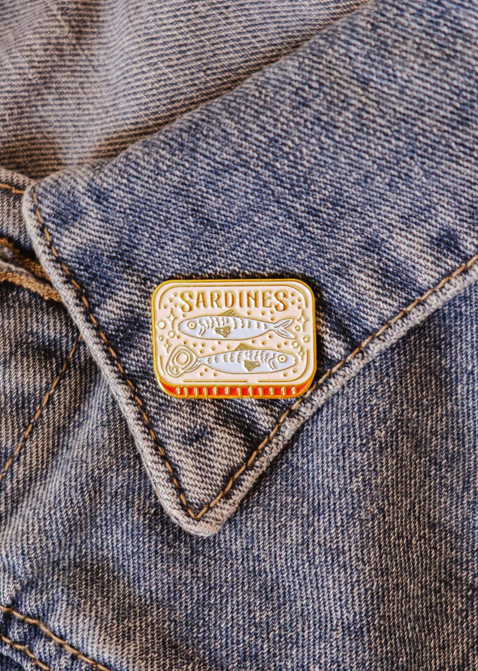 Cozy Sardines Enamel Pin